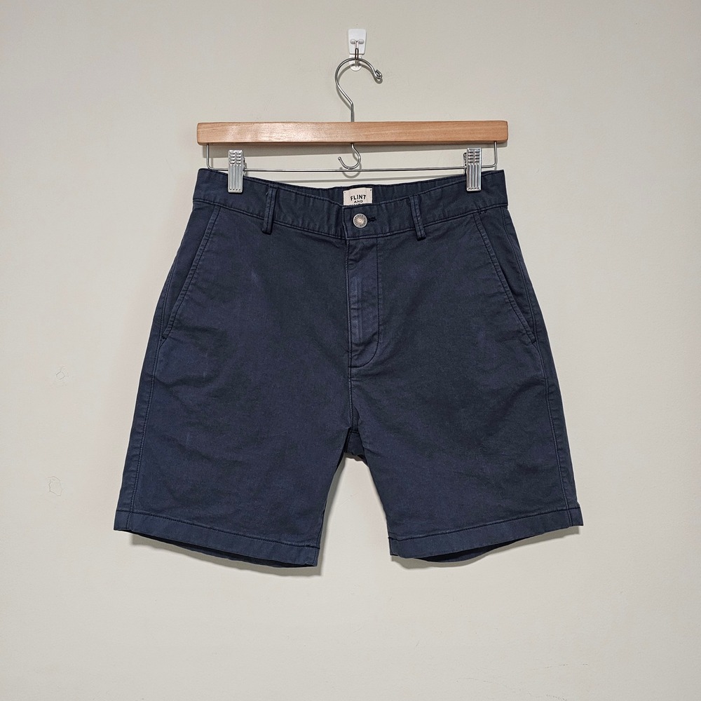 Flint and‎ Tinder 365 Shorts Mens 28 Navy Blue Stretch Chino 7" Inseam Huckberry